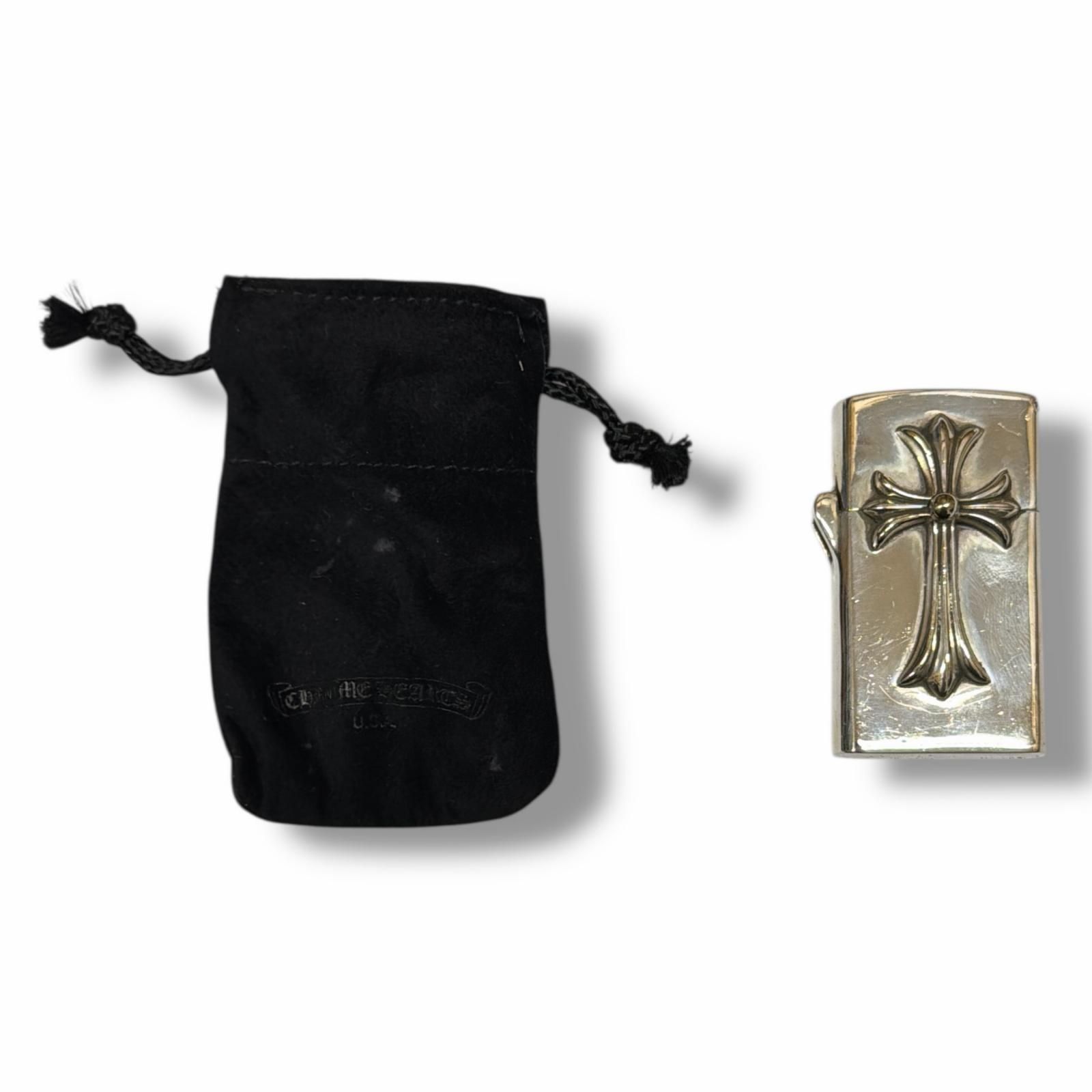 CHROME HEARTS CHクロス Zippo タイニー ダブルクロス ナロージッポ クロムハーツ シルバー F 3733 M