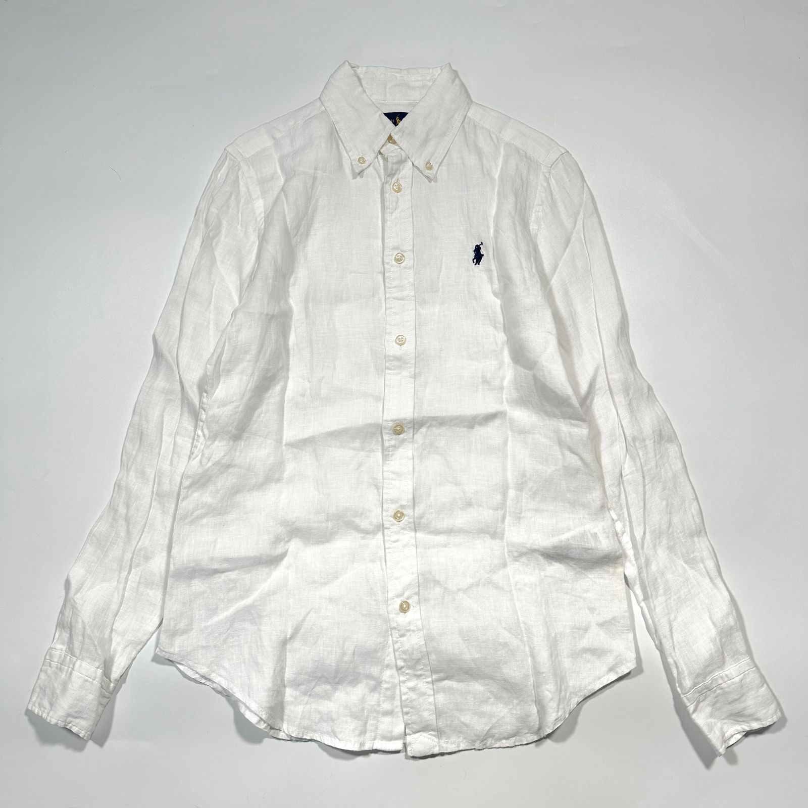 ラルフローレン ボタンダウン リネンシャツ M相当 白 クラシックフィット XS ラルフローレン ボタンダウン リネンシャツ M相当 白 クラシック