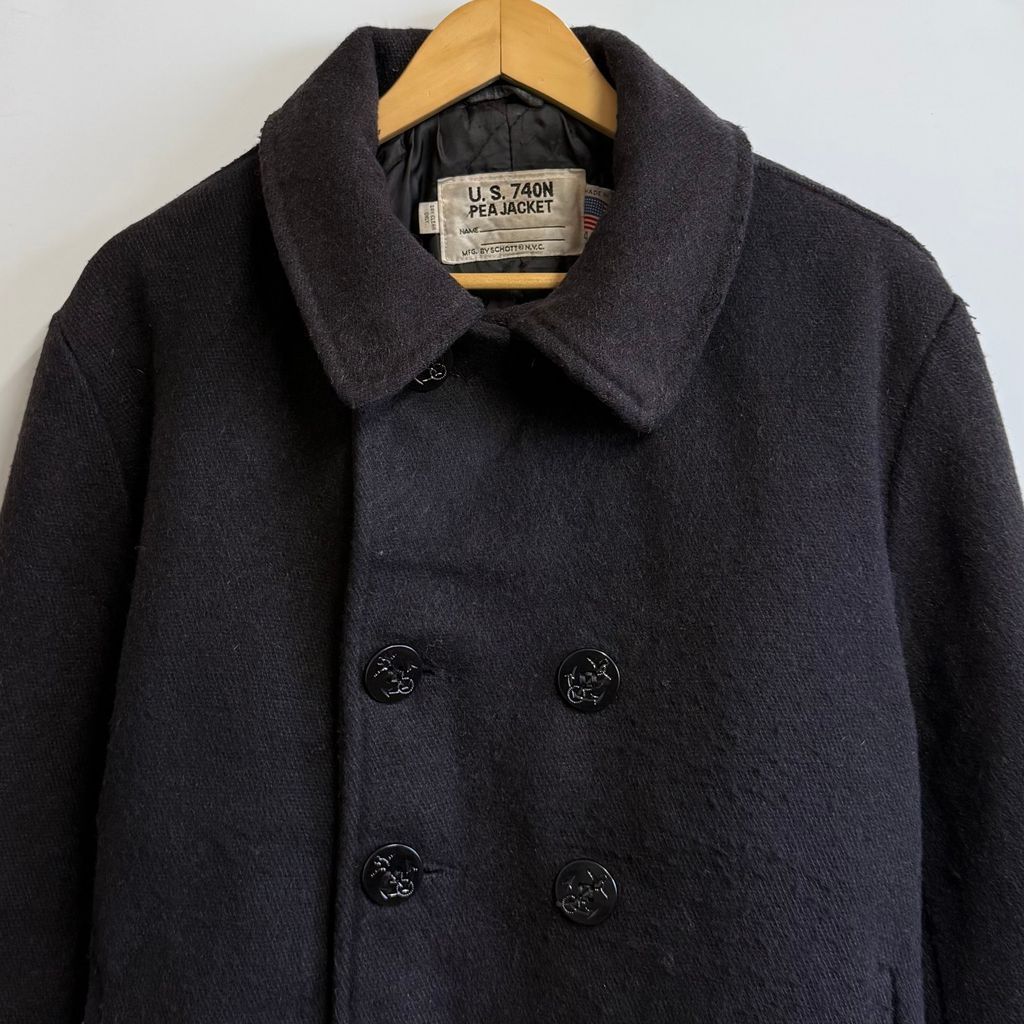 USA製 Schott ショット U.S. 740N PEA JAKET Pコート 紺 ネイビー 42
