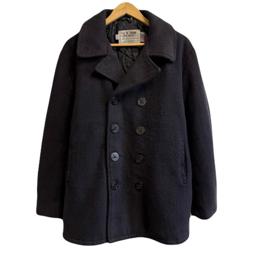 USA製 Schott ショット U.S. 740N PEA JAKET Pコート 紺 ネイビー 42