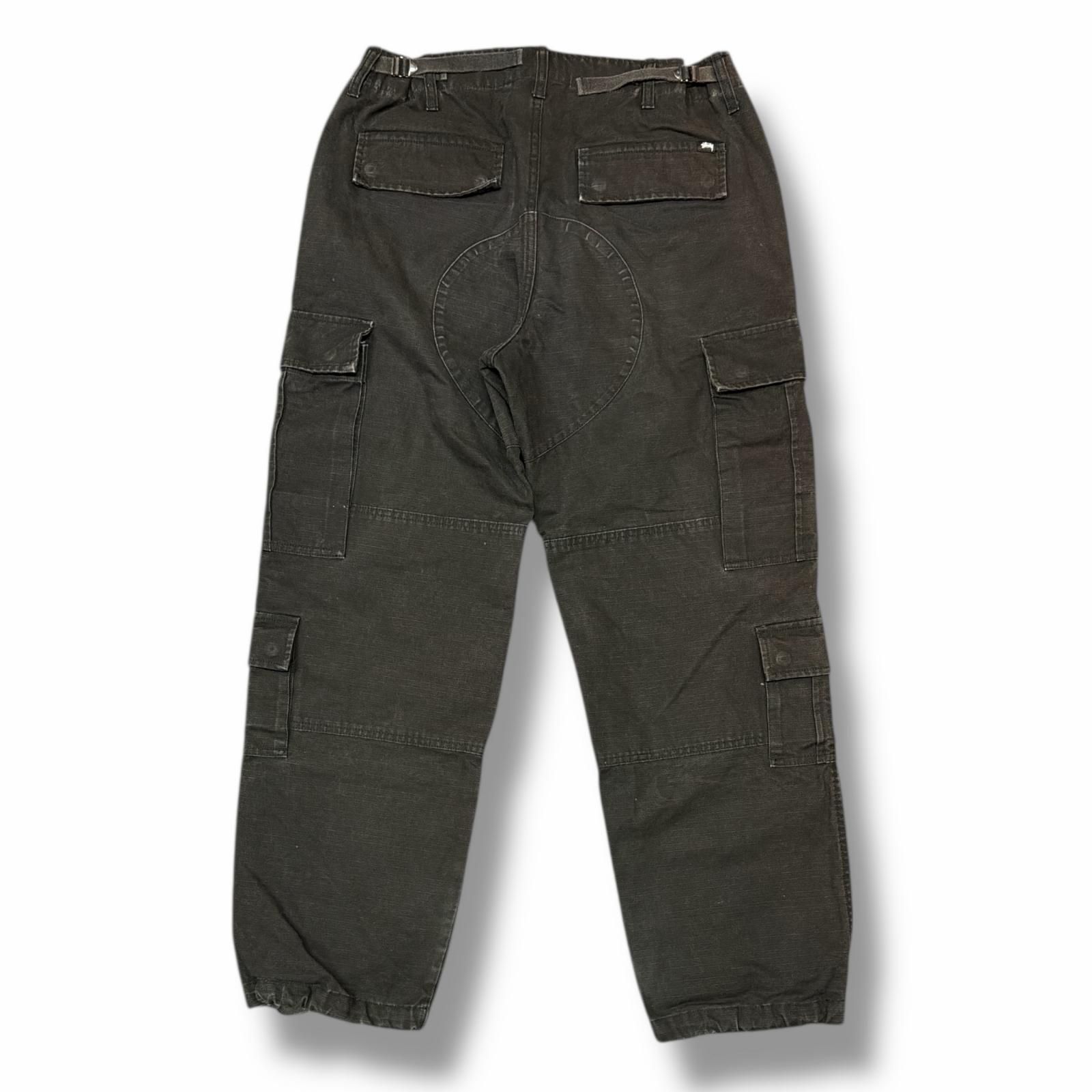 参考上代34650円 STUSSY Ripstop Surplus Cargo リップストップカーゴパンツ ミリタリーパンツ ステューシー 116586 ブラック 30 （4276M） 参考上代34650円 STUSSY Ripstop Surplus Cargo リップストップカーゴ