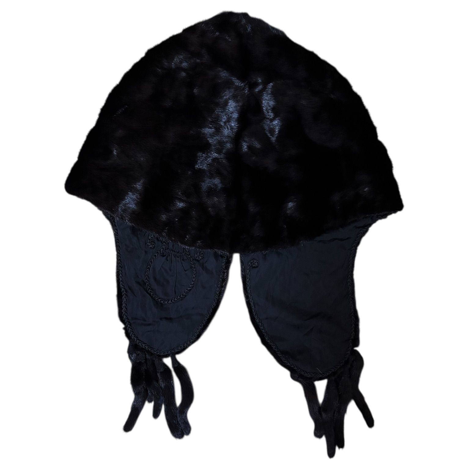 SAGA MINK サガミンク 逆毛ミンク ショールカラー ファーケープ 黒系 SAGA MINK サガミンク 逆毛ミンク ショールカラー ファーケープ 黒系