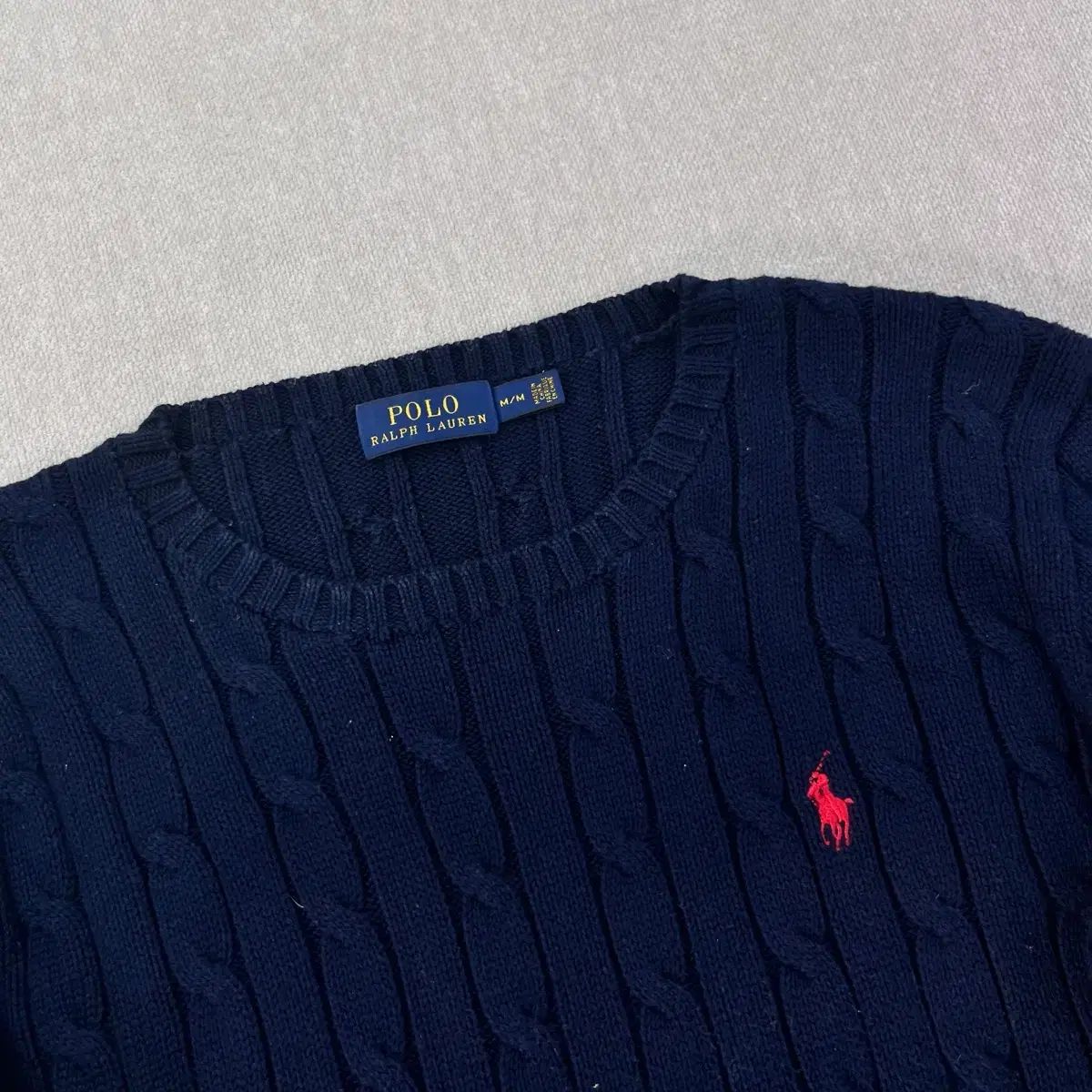 95 ポロラルフローレン ケーブル編み ネイビー 売れ筋 ニット POLO