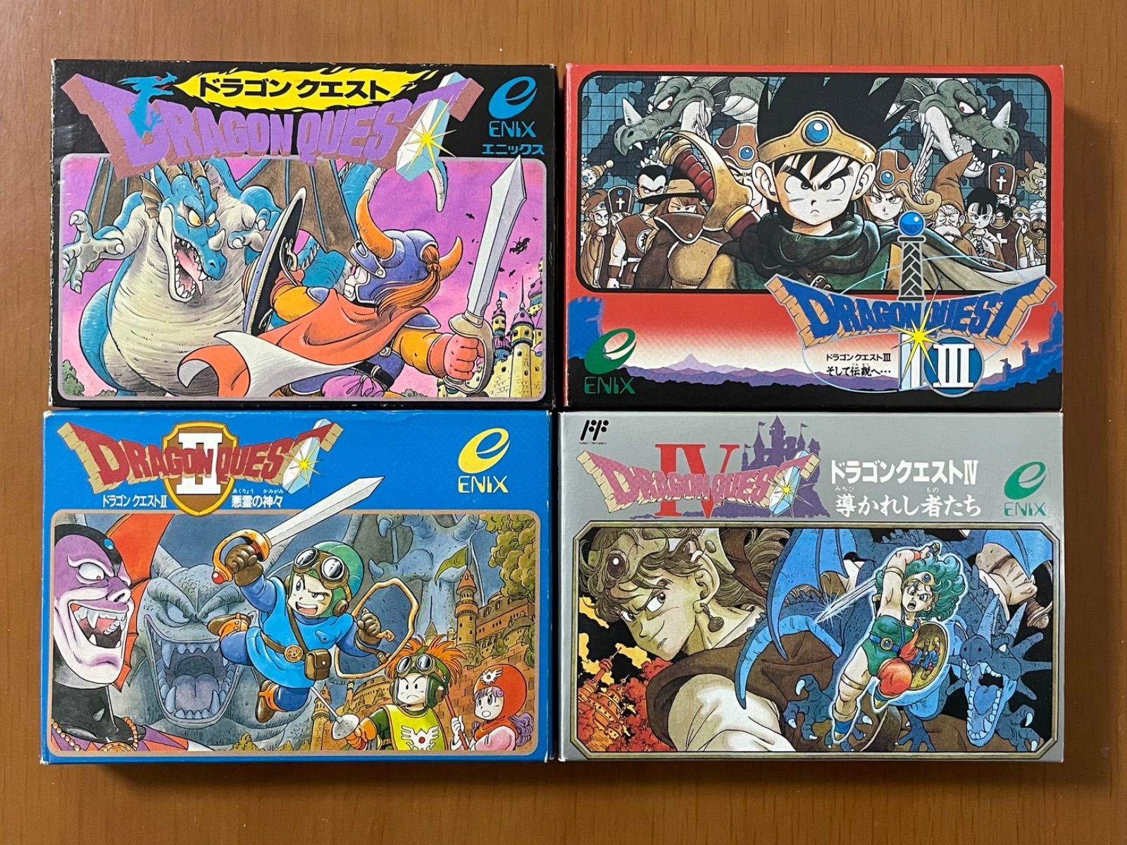 ENIX ドラゴンクエスト Ⅰ Ⅱ Ⅲ Ⅳ４本セット 箱説付き ファミコンソフト