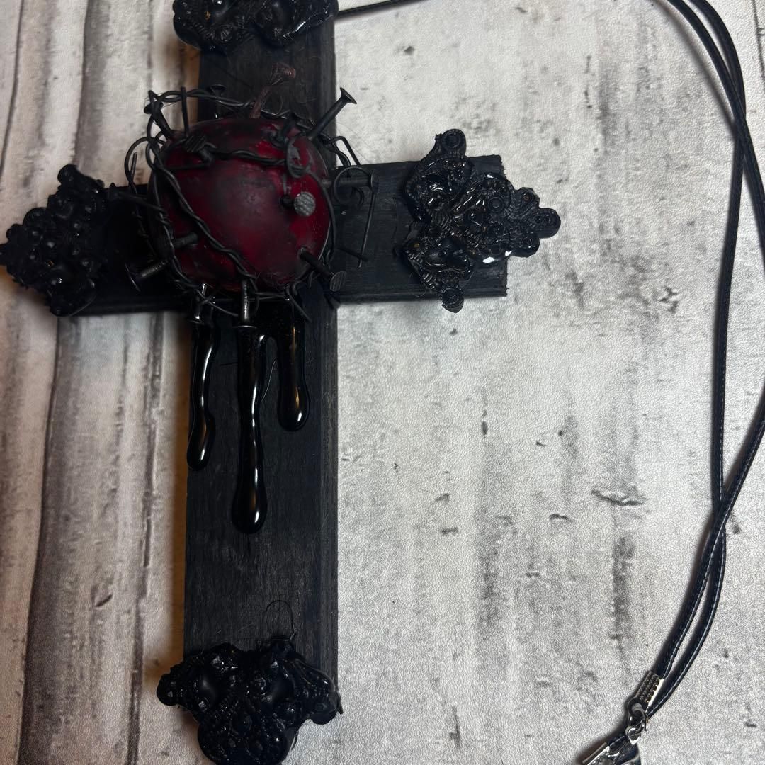 スパイクアップルクロスネックレス リングセット