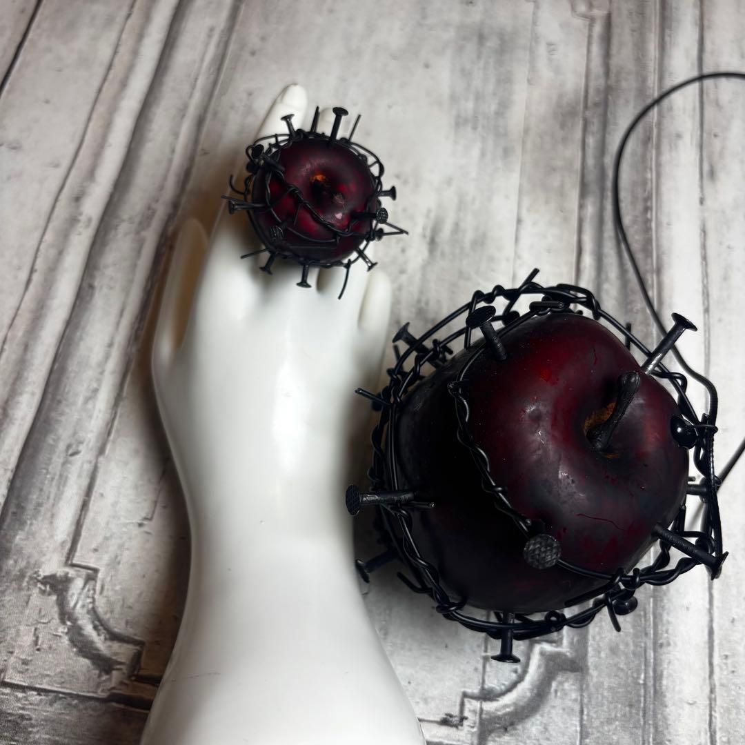 スパイクアップルネックレス リング