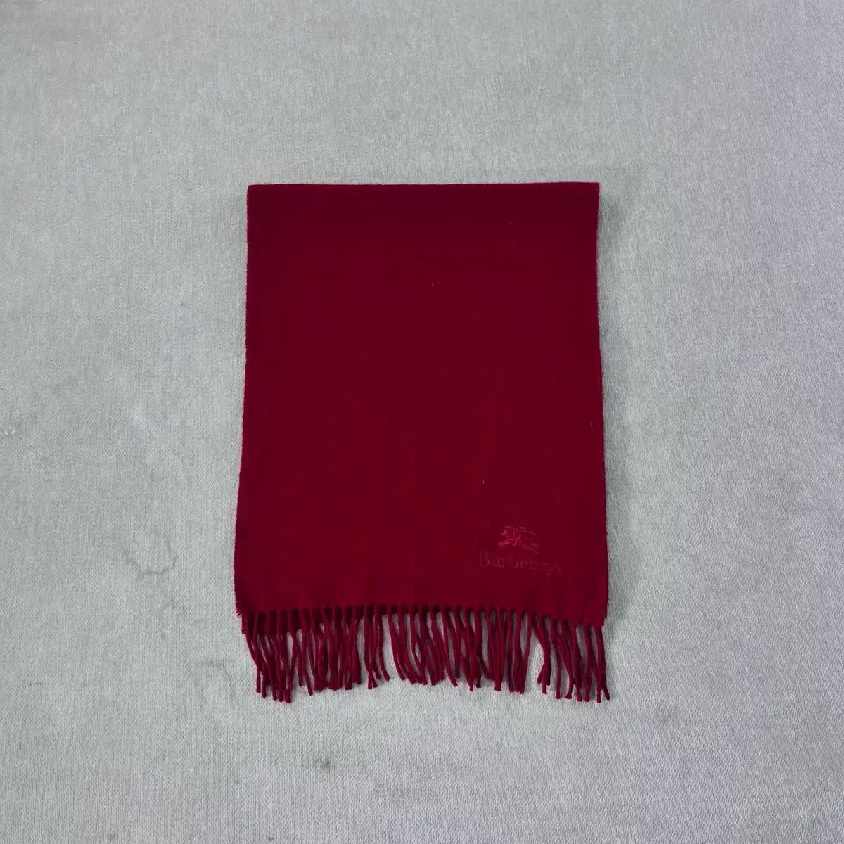 BURBERRY バーバリー 麻ロゴ カシミア レッド マフラー