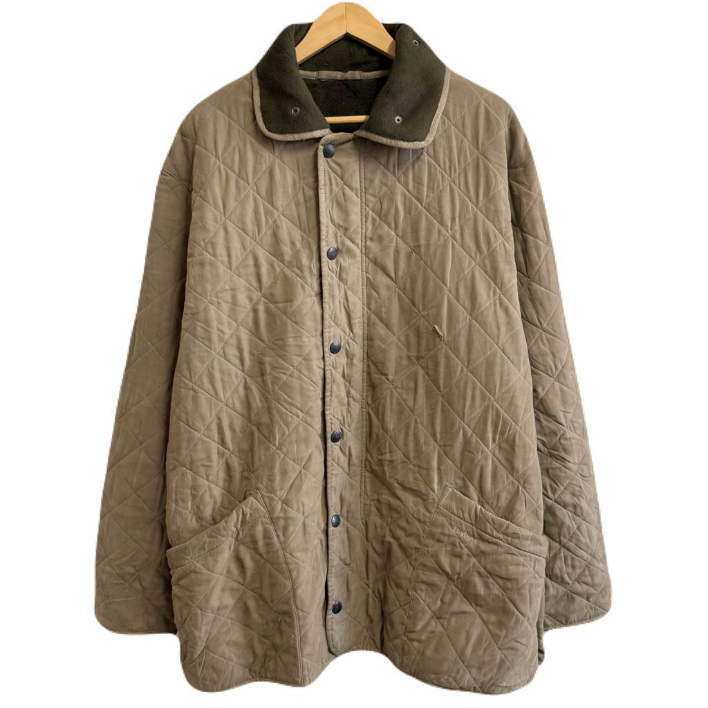Barbour バブアー キルティングジャケット フリースライニング スナップボタン カーキ ベージュ系 XXLサイズ No L 760