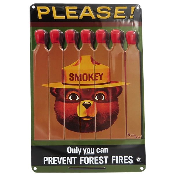 エンボスメタルサイン SMOKEY BEAR アメリカン雑貨