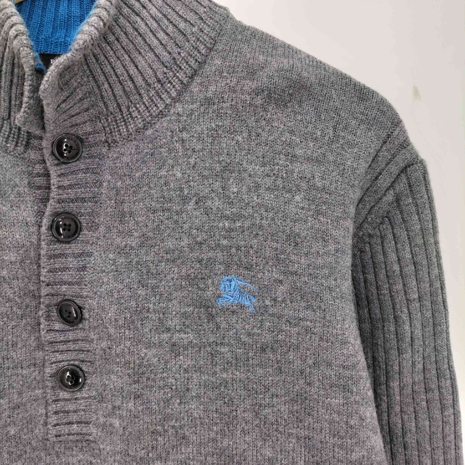 バーバリーブラックレーベル BURBERRY BLACK LABEL ロゴ刺繍 ウール 袖