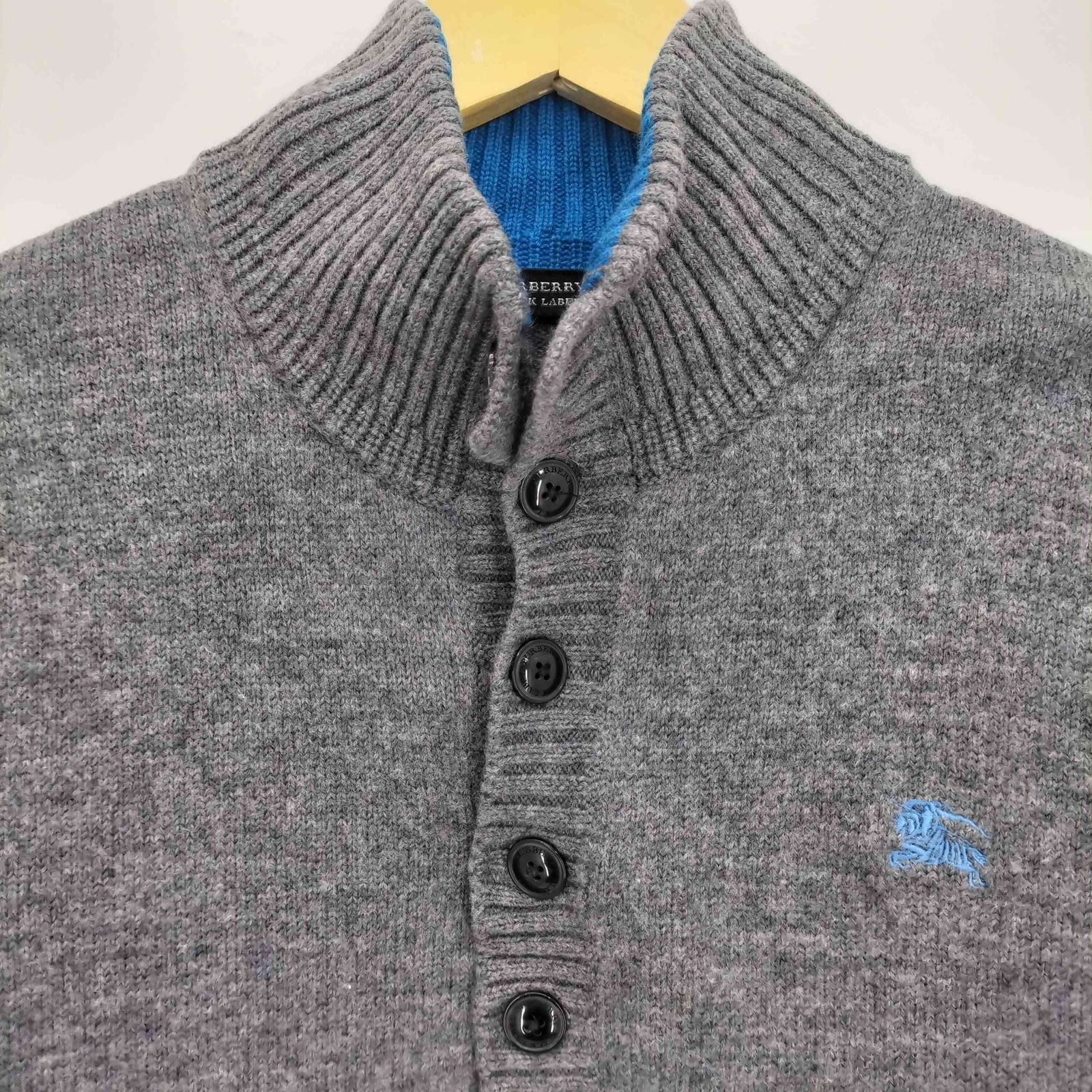 バーバリーブラックレーベル BURBERRY BLACK LABEL ロゴ刺繍 ウール 袖