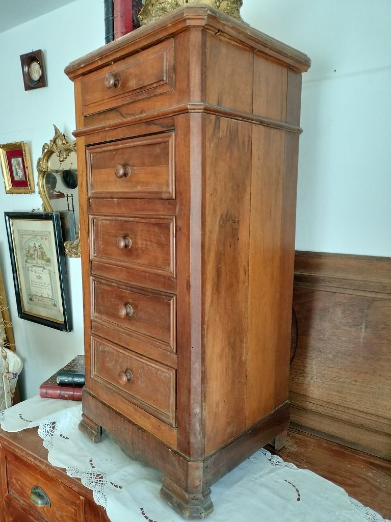 フランス アンティーク 木製 大理石 ナイトテーブル キャビネット 家具