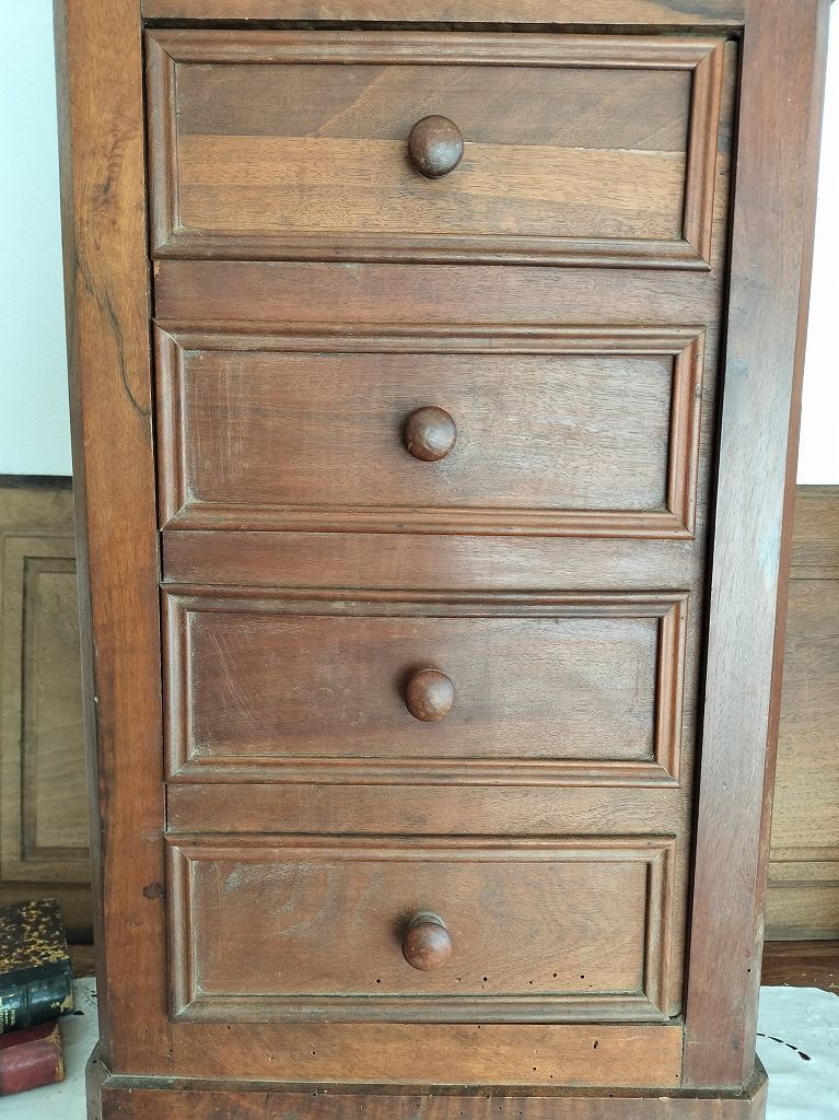 フランス アンティーク 木製 大理石 ナイトテーブル キャビネット 家具