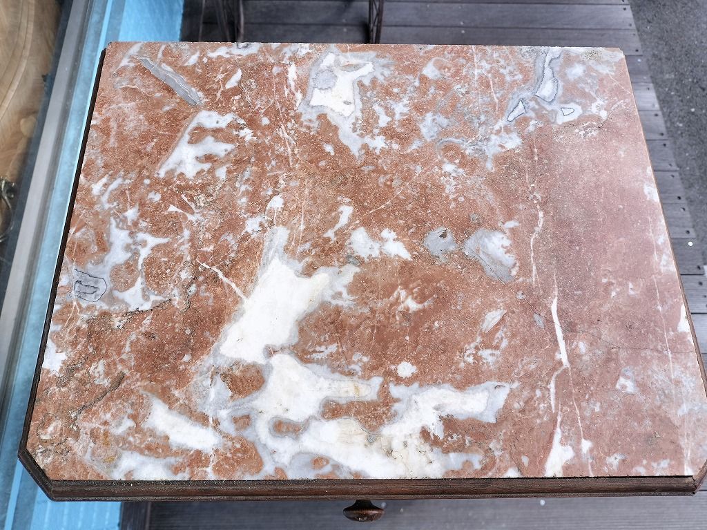 フランス アンティーク 木製 大理石 ナイトテーブル キャビネット 家具