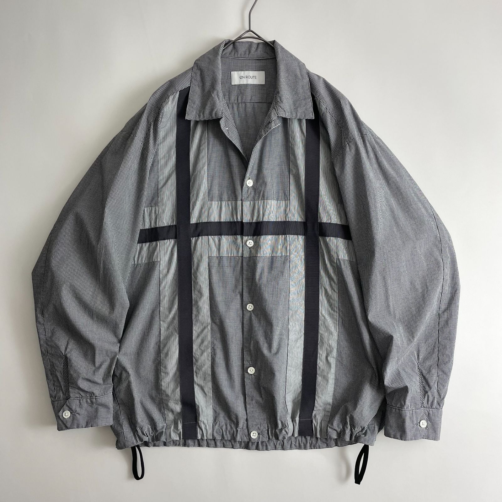 2021 aw EN ROUTE size 1 hb アンルート オーバーサイズ シャツブルゾン ジャケット ワイド ビッグ グレー チェック コットン