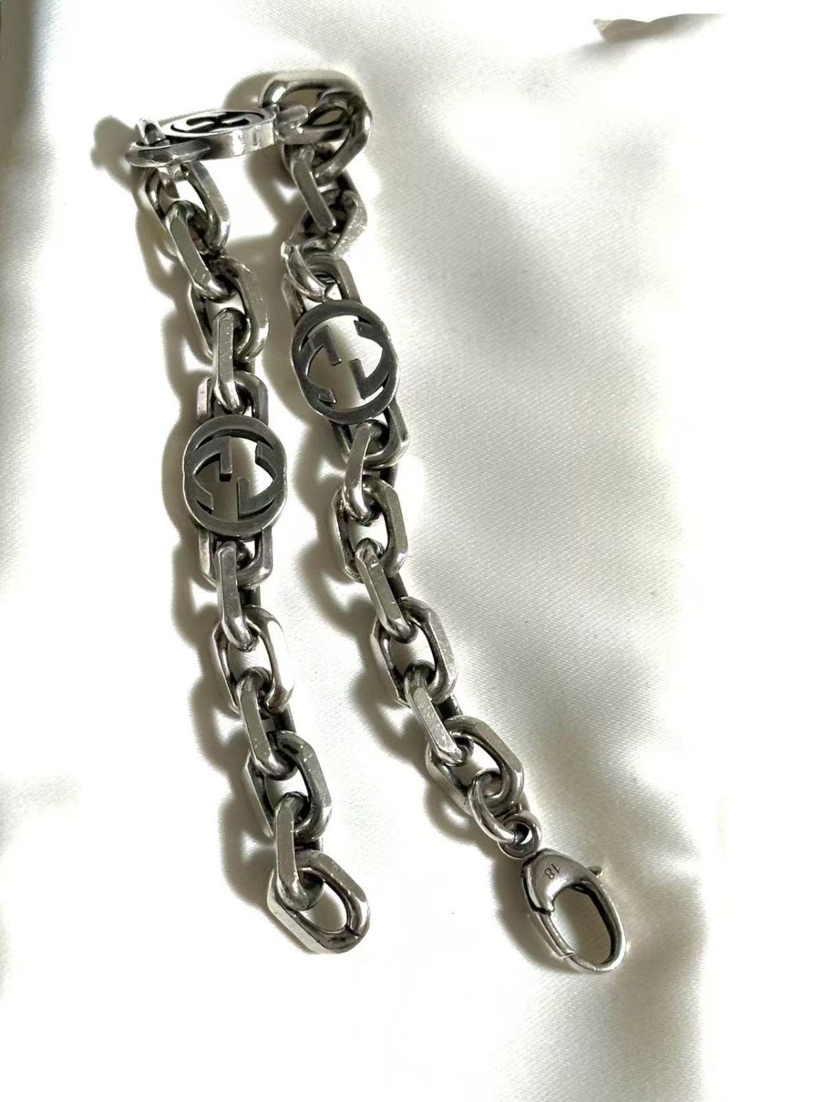 超美品◇本物グッチGUCCIインターロッキングチェーンSVブレスレット