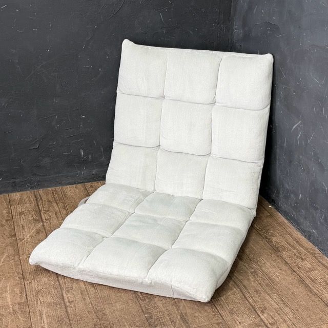 リクライニング機能付き 座椅子 ソファ 背もたれ角度調整可 グレー系 インテリア 515389