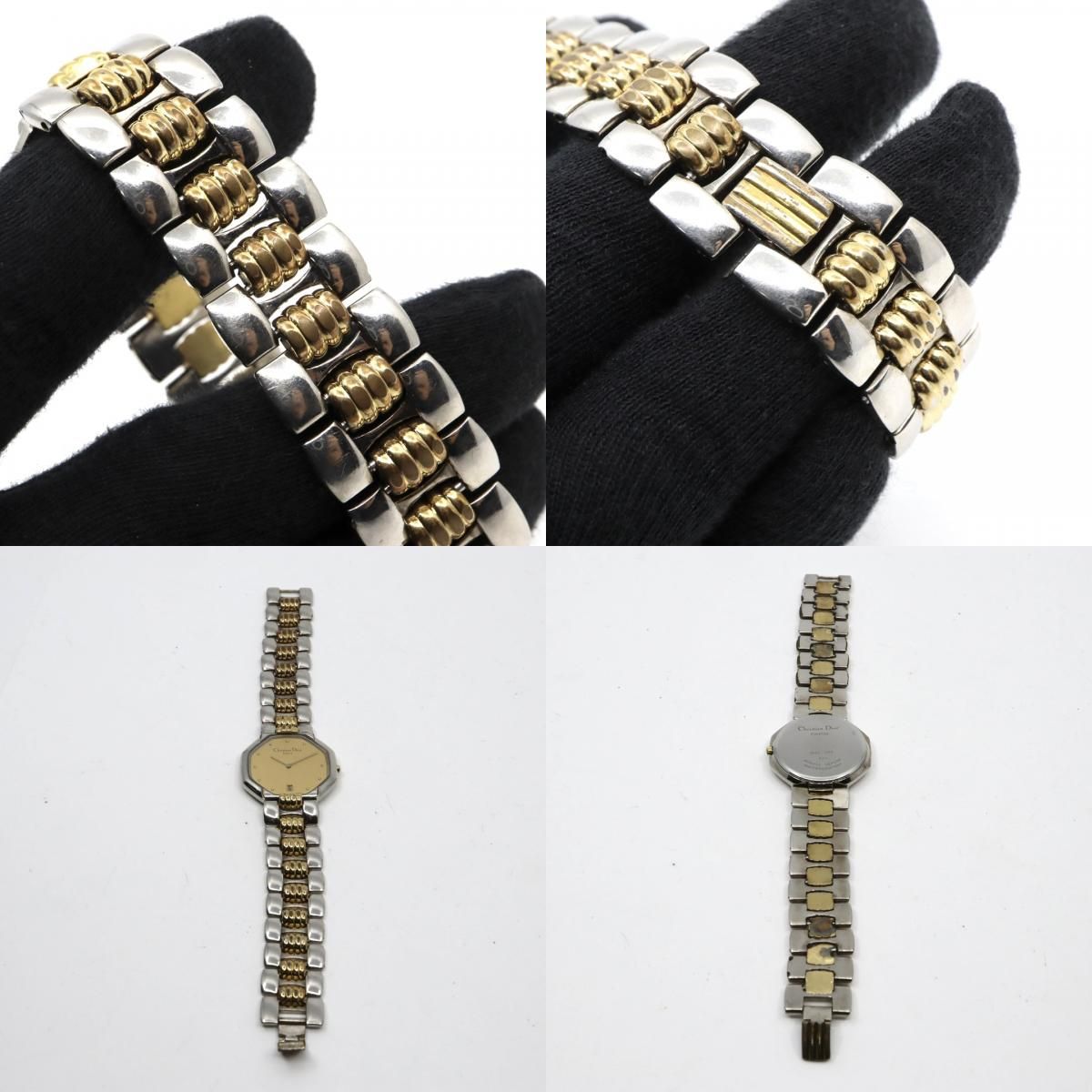  クリスチャンディオール Christian Dior オクタゴン Octagon D 45 204 メンズ ボーイズ クォーツ アナログ デイト 3針 コンビ ゴールド シルバー 八角形 ビンテージ クラシック レトロ ドレスウォッチ 稼働品 G 8 その他 時計