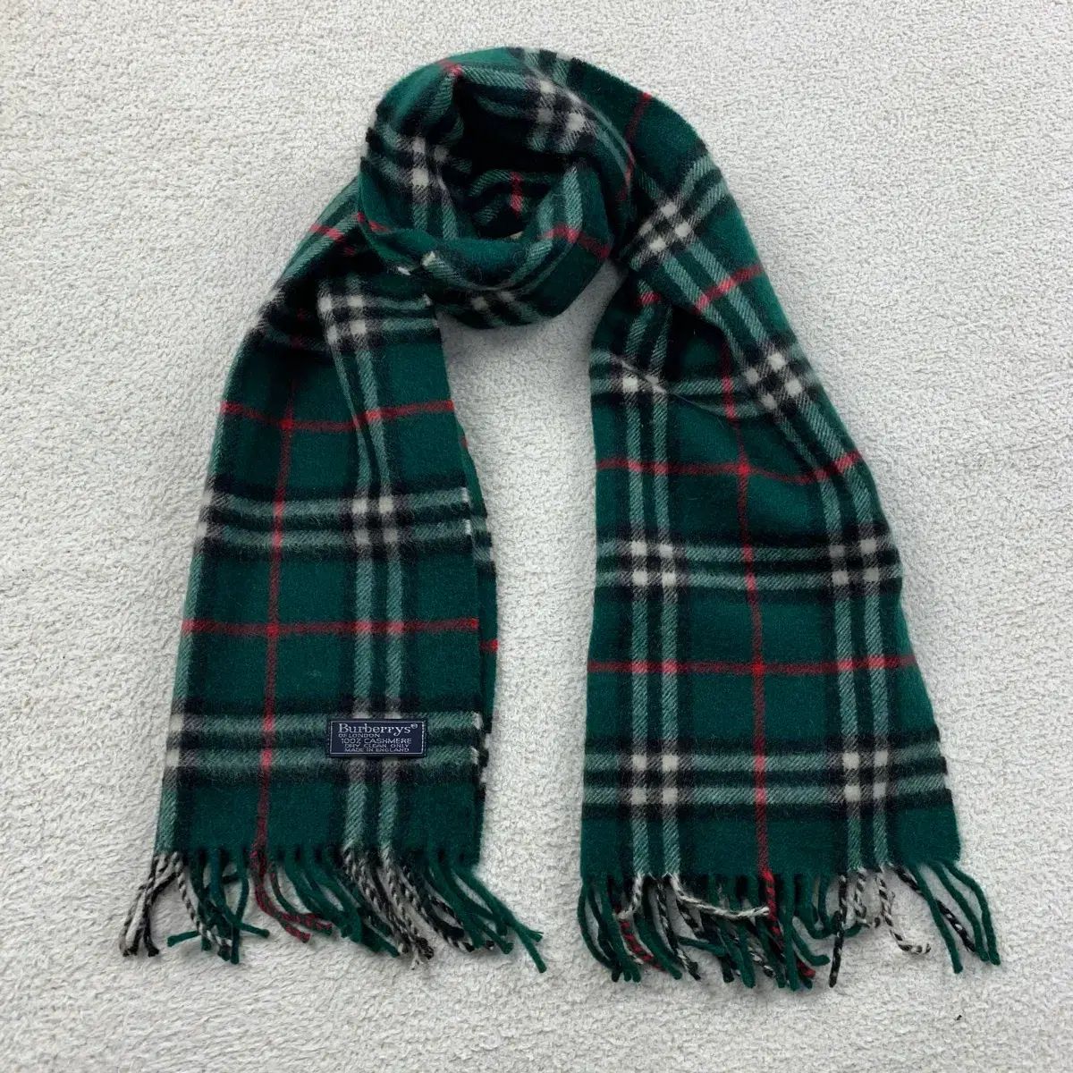 バーバリー グリーン ノヴァチェック カシミア マフラー スカーフ