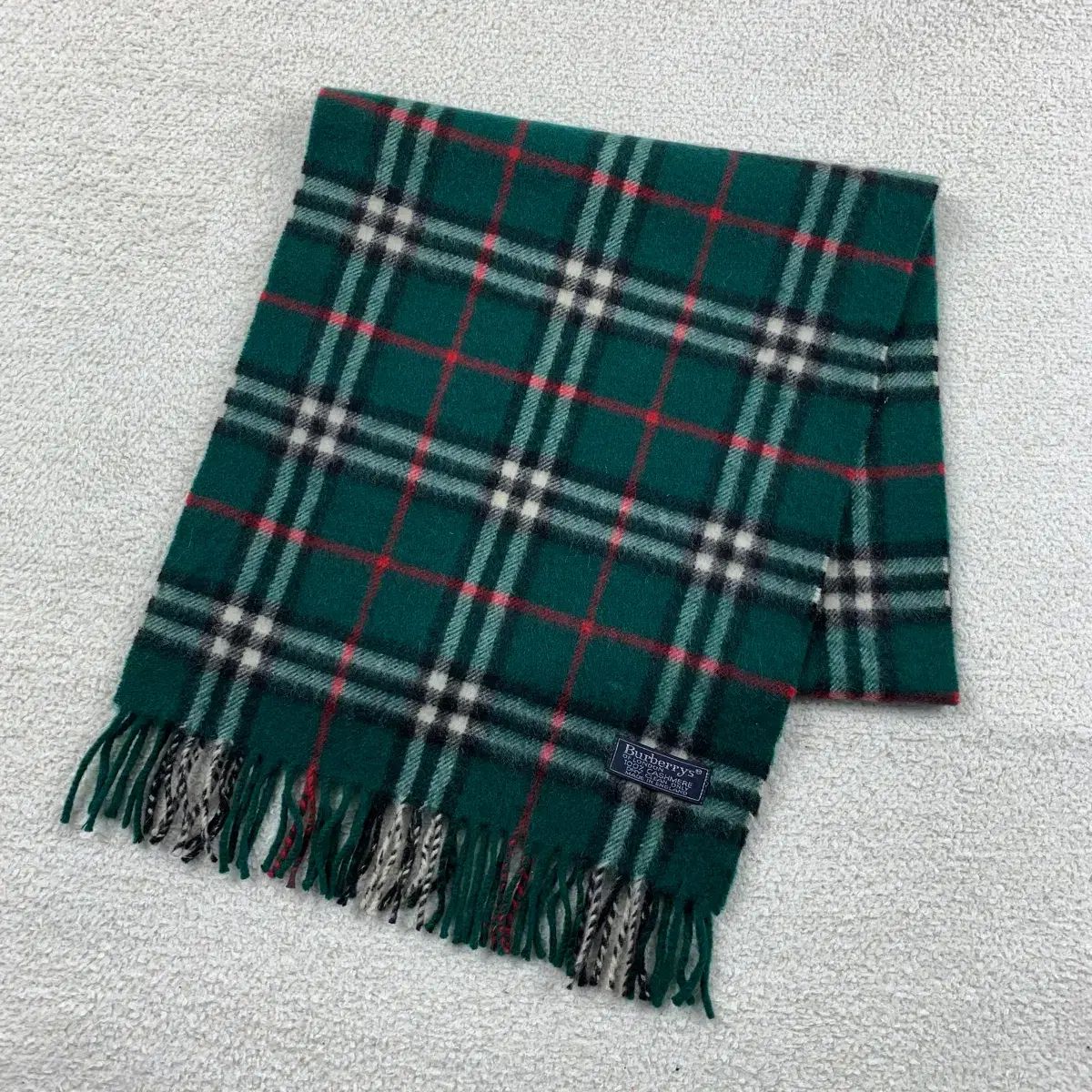 バーバリー グリーン ノヴァチェック カシミア マフラー スカーフ