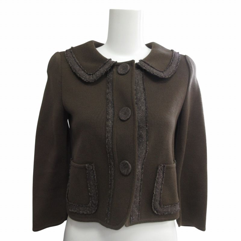 フォクシー ブティック FOXEY BOUTIQUE 美品 ニットジャケット シルク