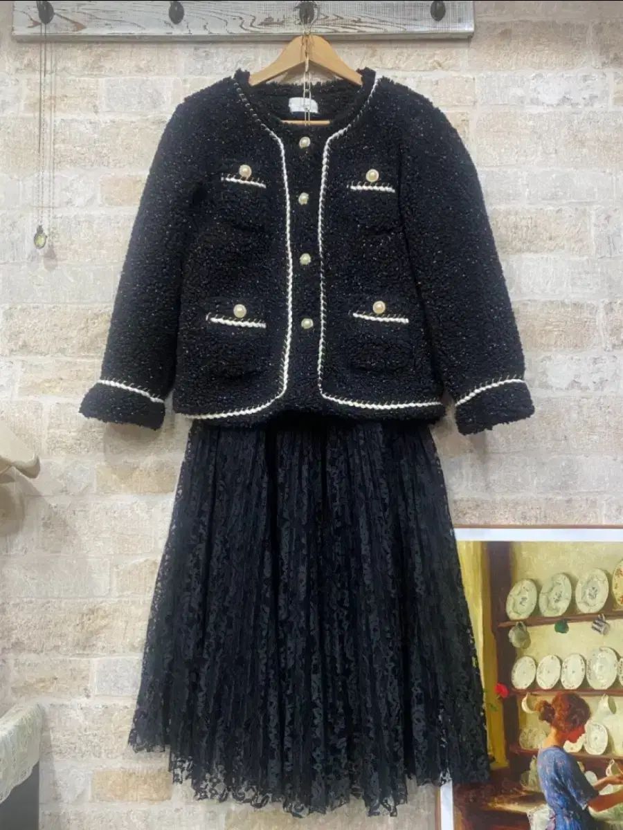 JJ JIGOTT ツイードバイカラー 덤블ジャケット^^ (TIME maje SANDRO