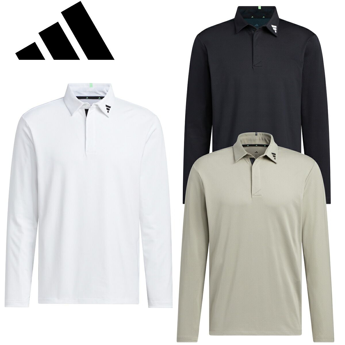 アディダスゴルフ ジャカード長袖ポロ メンズ ゴルフ ウェア 「ADIDAS 