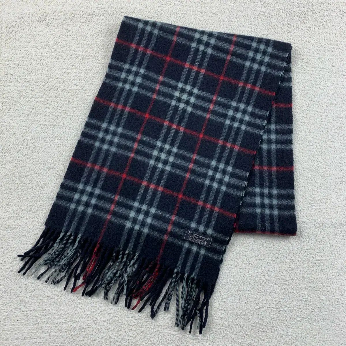 BURBERRY バーバリー ネイビー ノヴァチェック カシミア マフラー スカーフ