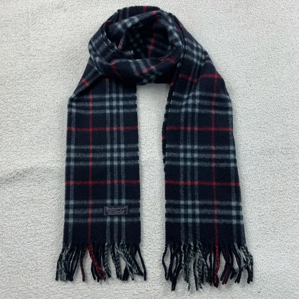 BURBERRY バーバリー ネイビー ノヴァチェック カシミア マフラー スカーフ