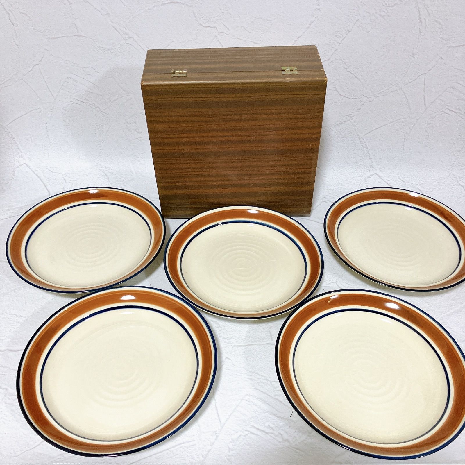 SANGO 三郷陶器 カレー皿 5枚セット 箱付き 日本製 昭和レトロ