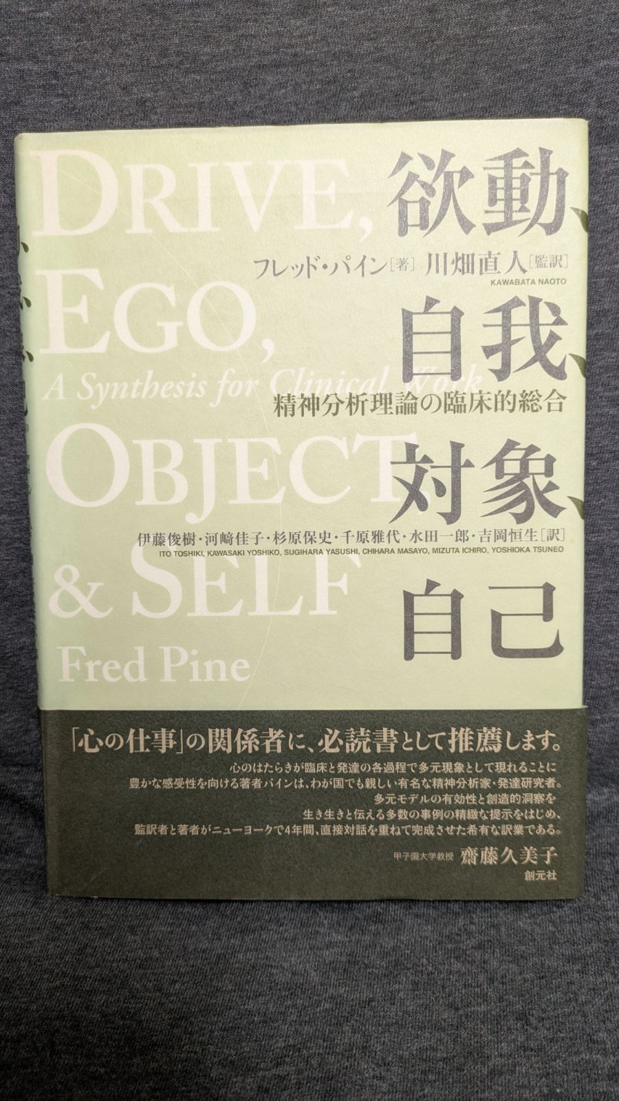 欲動 自我 対象 自己 精神分析理論の臨床的総合 フレッド パイン 川畑直人監訳 創元社