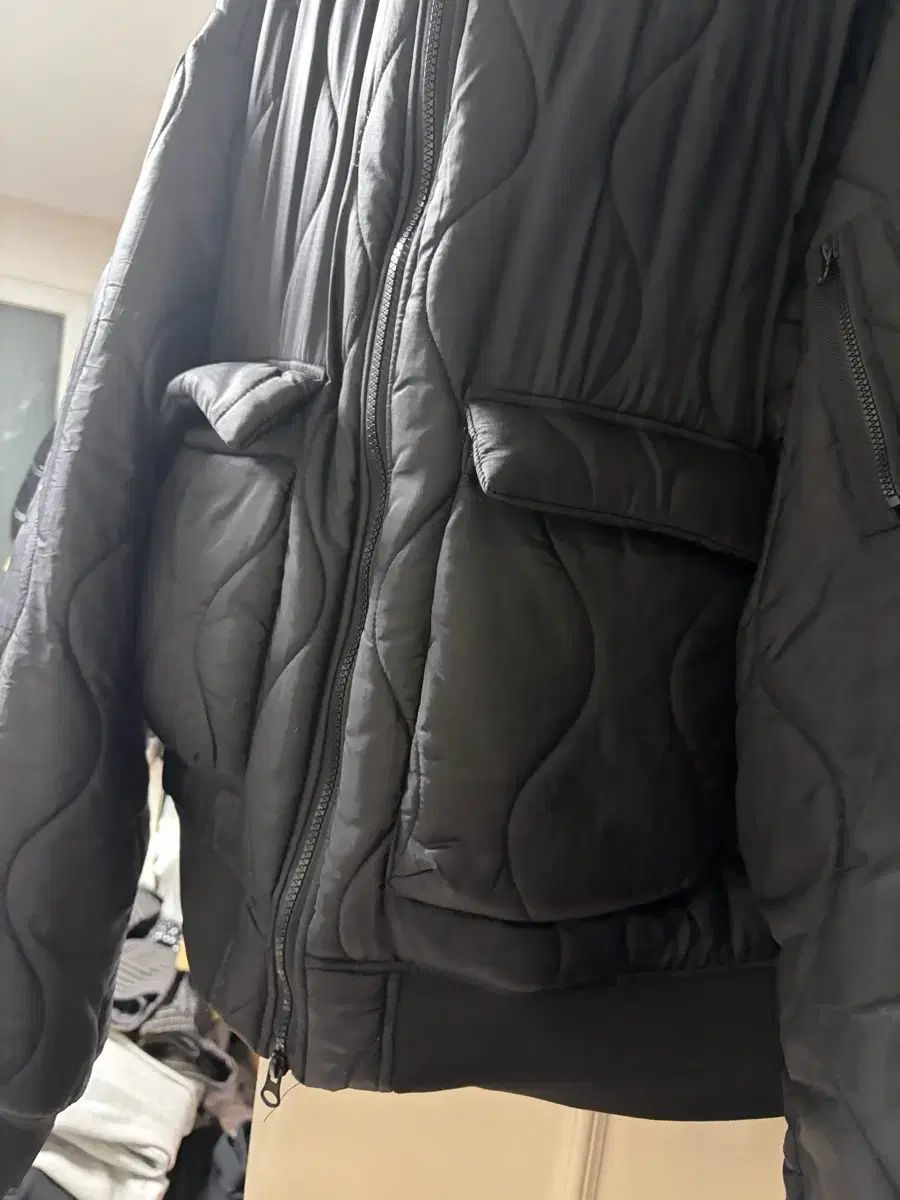 黒色 キルティング ブルゾン ジャケット