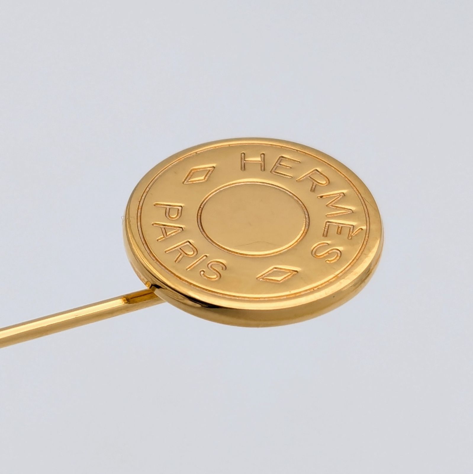 HERMES エルメス セリエ ピンブローチ ゴールド ラペルピン つやあり
