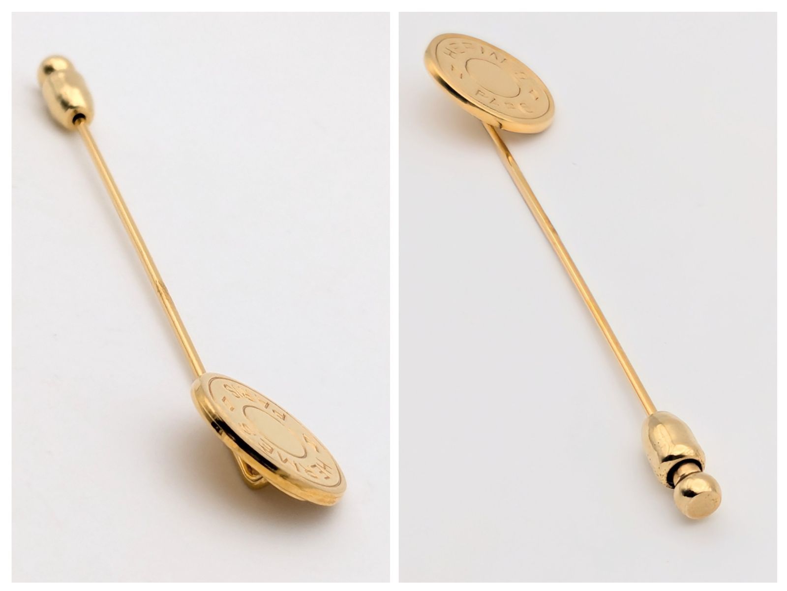 HERMES エルメス セリエ ピンブローチ ゴールド ラペルピン つやあり