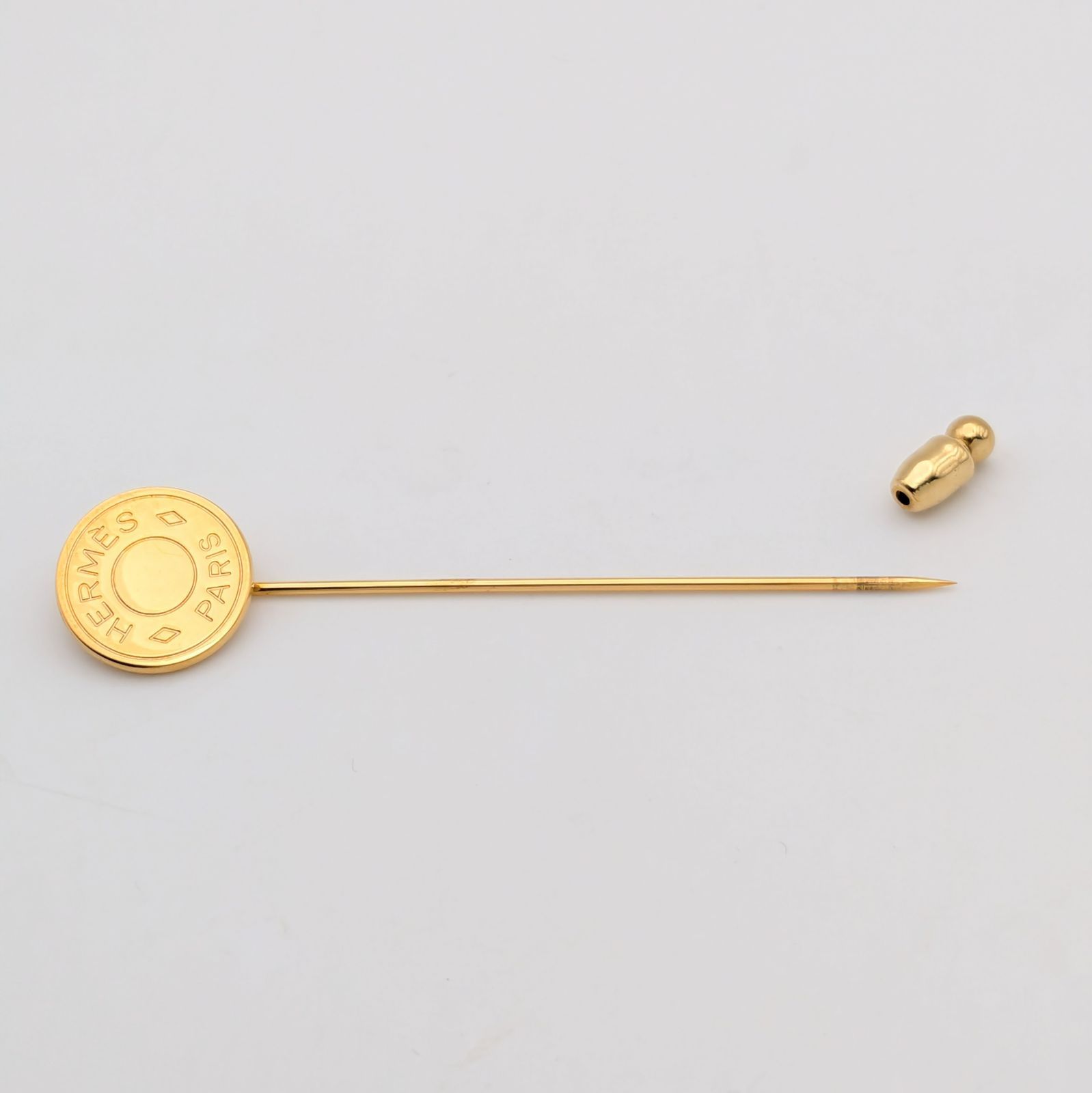 HERMES エルメス セリエ ピンブローチ ゴールド ラペルピン つやあり