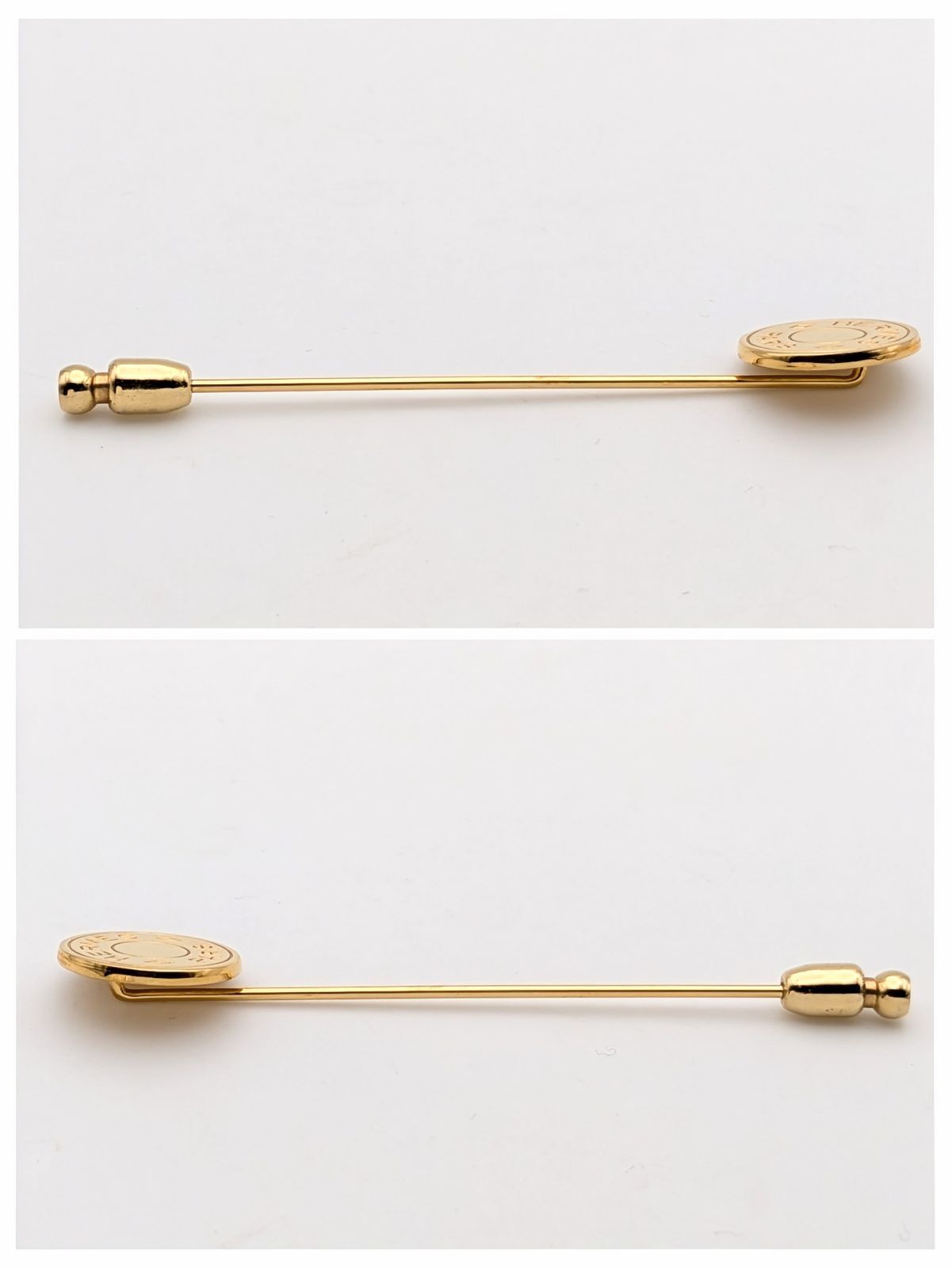 HERMES エルメス セリエ ピンブローチ ゴールド ラペルピン つやあり