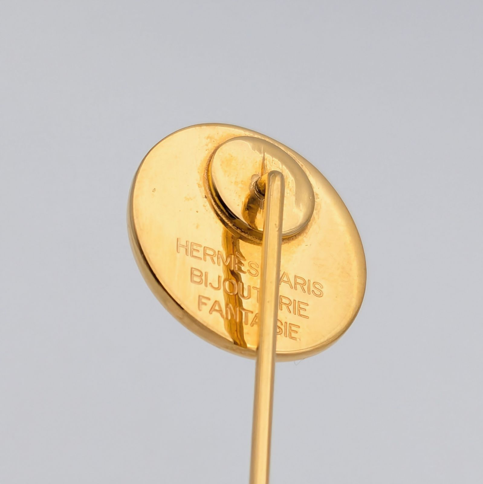 HERMES エルメス セリエ ピンブローチ ゴールド ラペルピン つやあり