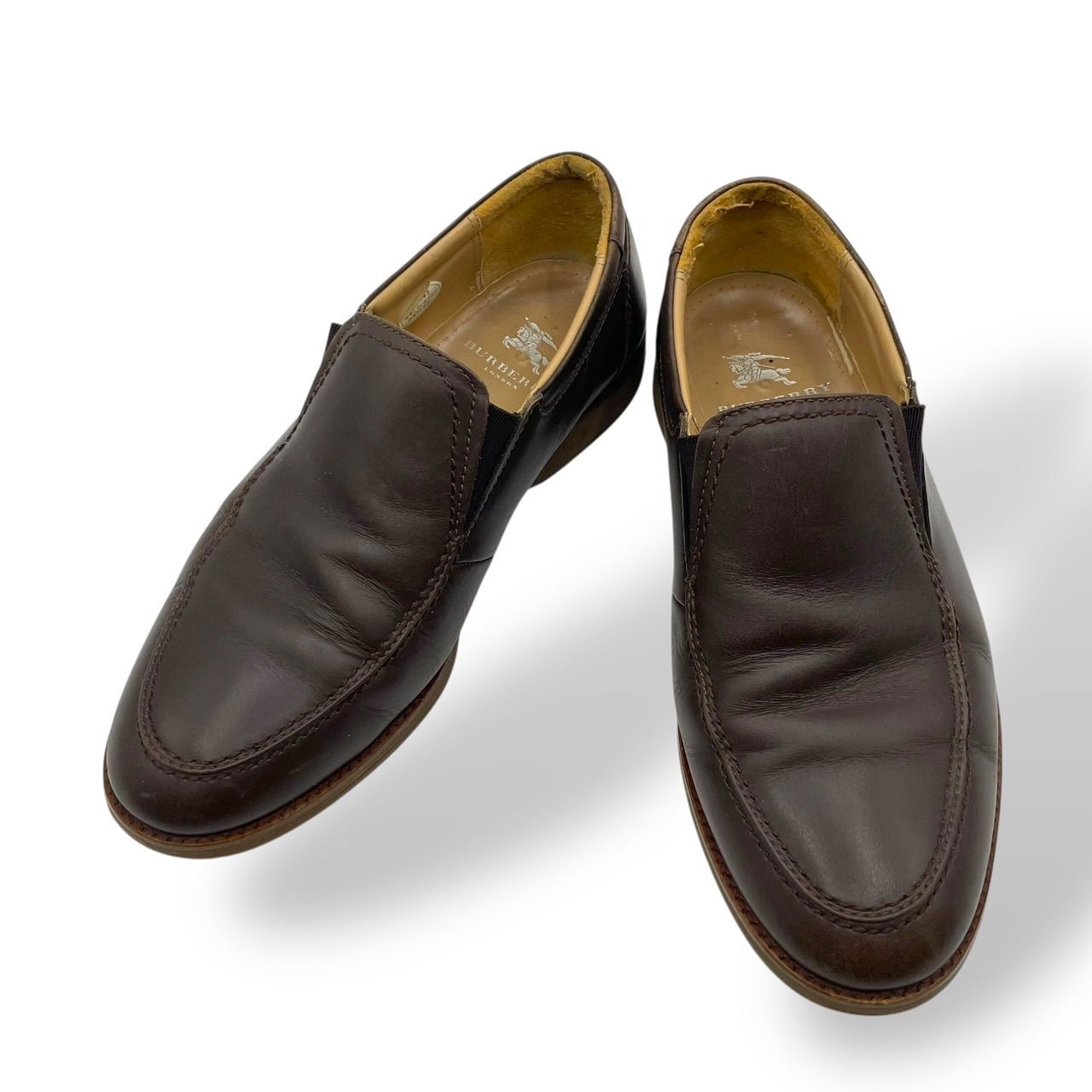 【未使用】Burberry スリッポンシューズ 美品 BURBERRY バーバリー レザーシューズ スリッポン 革靴 ビジネス