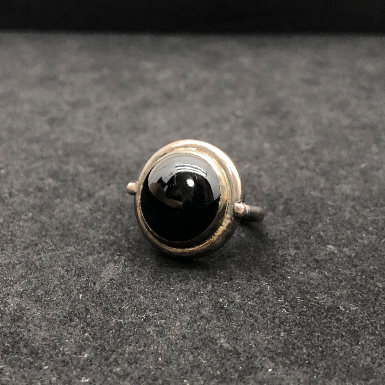 ヴィンテージリング シルバー/オニキス 刻印SILVER サイズ13号 SGAW10