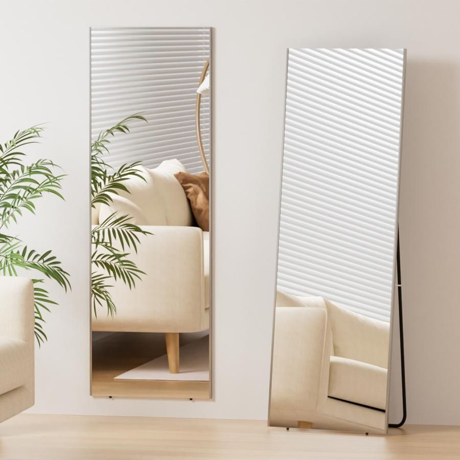 割れない鏡 スタンドミラー 全身鏡 姿見鏡 壁掛け 幅45cm ゴールド2823
