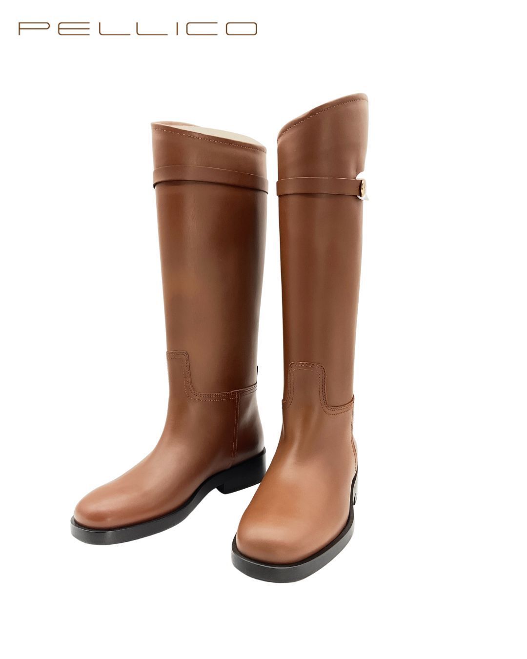 未使用 PELLICO ペリーコ 9699 BANDA サイドモチーフ付ロングブーツ 36