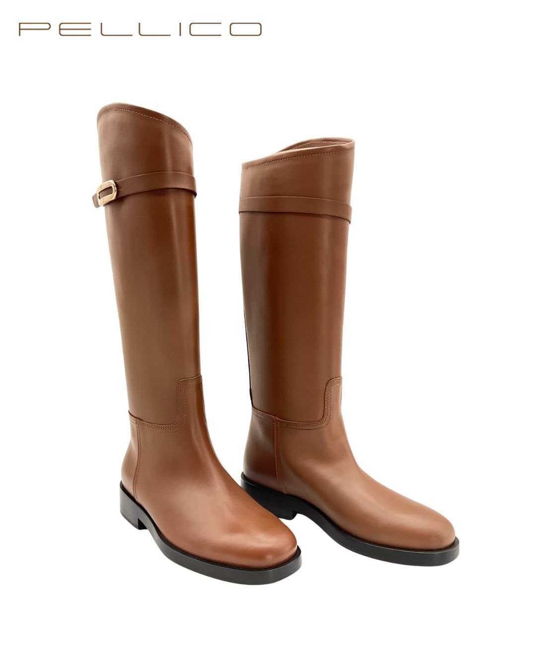 未使用 PELLICO ペリーコ 9700 BANDA サイドモチーフ付ロングブーツ