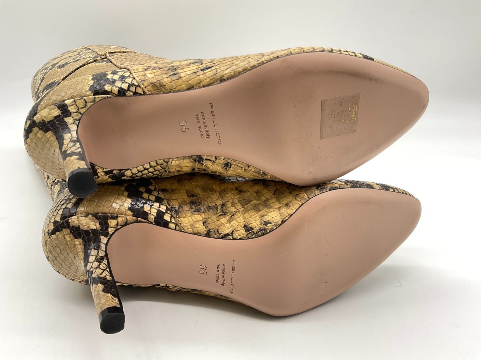  PELLICO ペリーコ 9610 METRO 80 TB パイソンヒールロングブーツ 35 113 ベージュ げ交渉 ロングブーツ ブーツ
