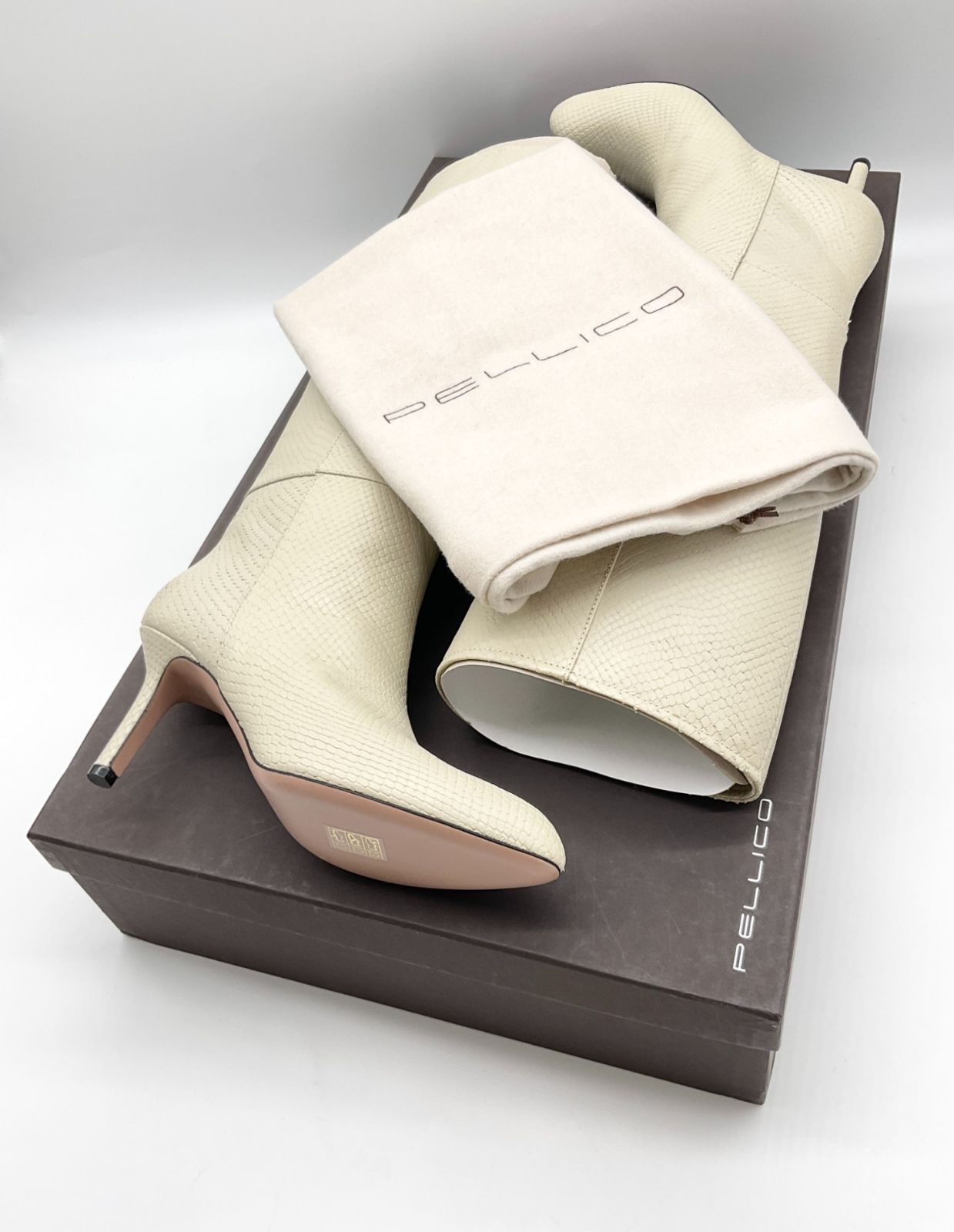 パイソンヒールロングブーツ 36