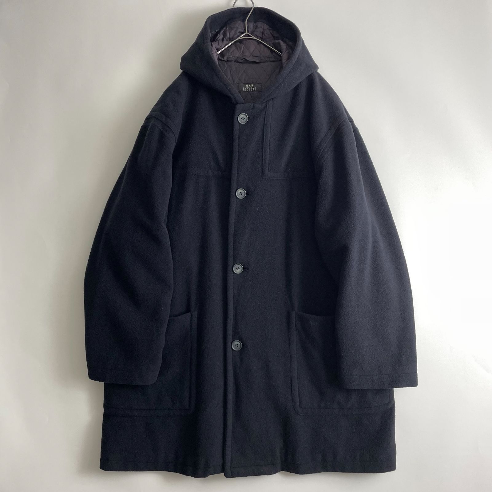 80 s BARNEYS NEWYORK size 52 jb VINTAGE OVER COAT イタリア製 ヴィンテージ古着 オーバーコート ダッフル ウール ネイビー
