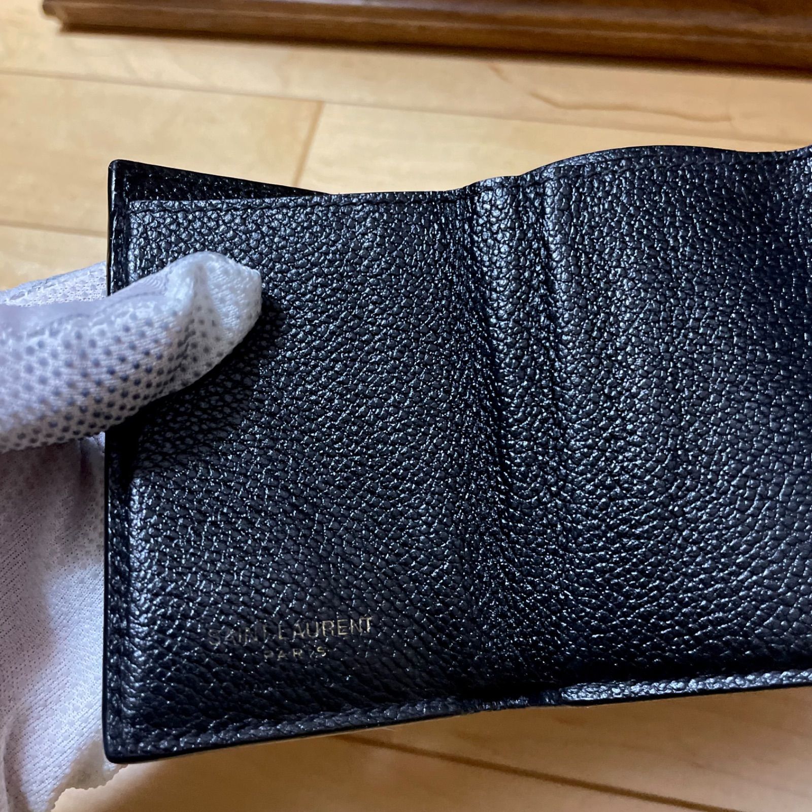  サンローラン ミニ 三つ折り財布 YSL レザー 三つ折り財布 折り財布