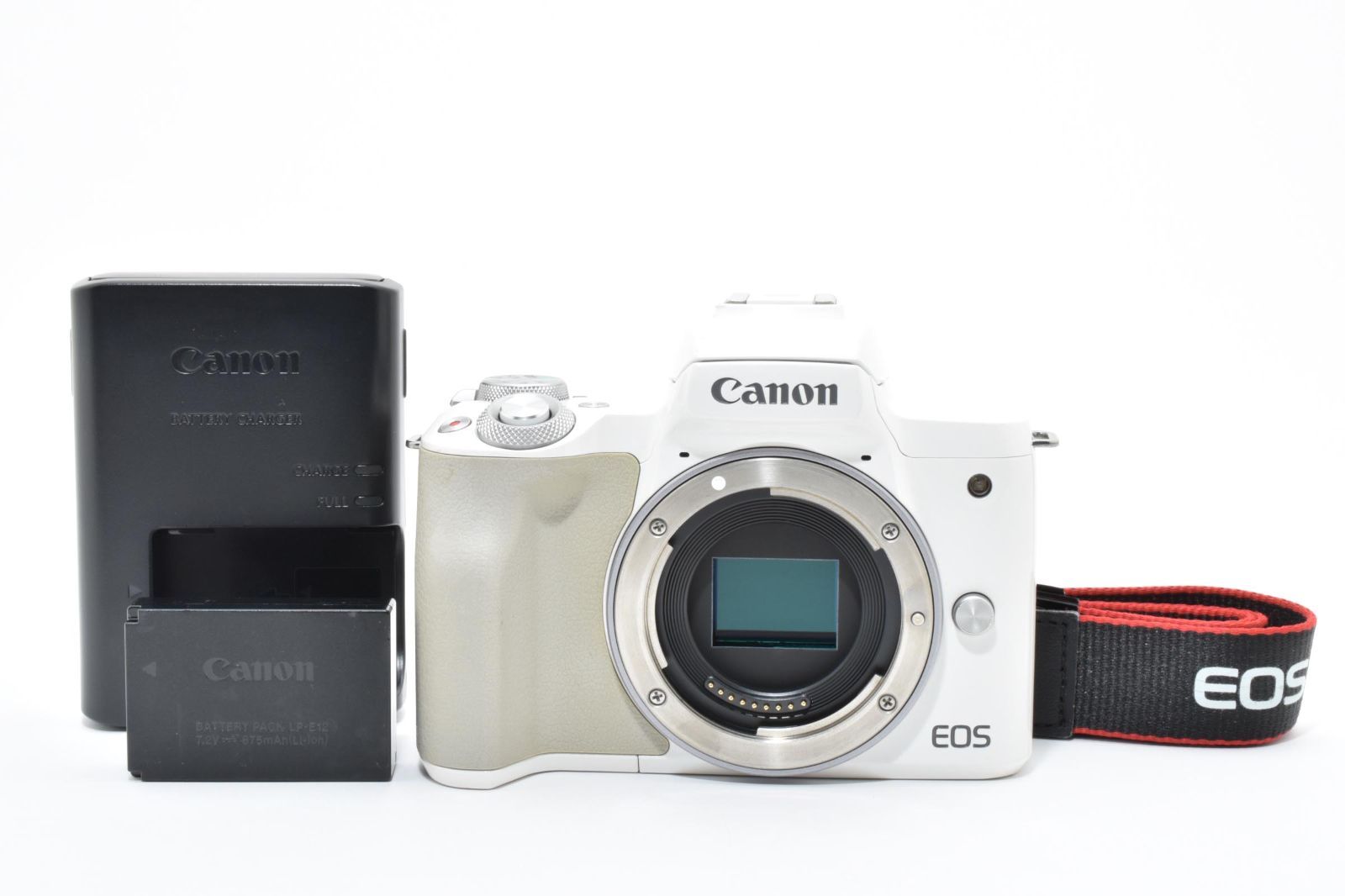 上品 Canon EOS kiss M ホワイト バッテリーチャージャーセット R 023