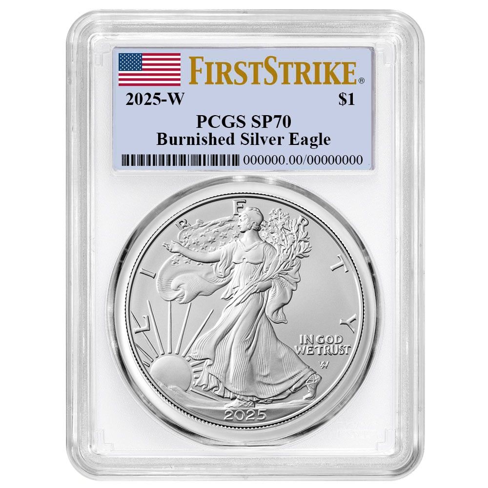 2025-W $1 1オンス バーニッシュド アメリカン シルバー イーグル PCGS