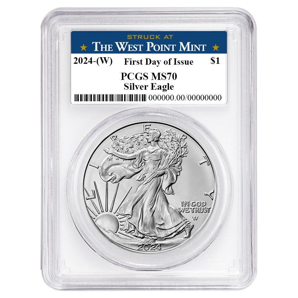 2024年 (W) 1ドル 1オンス アメリカンシルバーイーグル PCGS MS70 FDOI