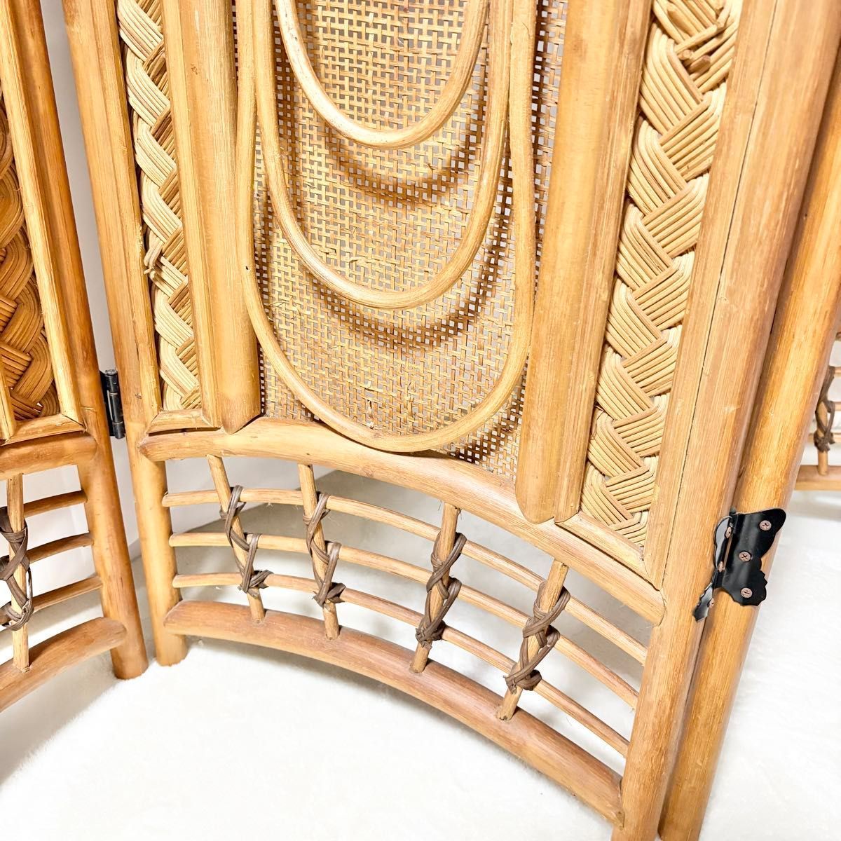 ラタン パーテーション 衝立 籐 間仕切り アンティーク 仕切り 目隠し